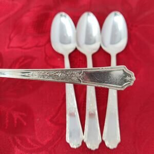 4X Tsp Rogers Bros 1847 Flatware Ancestral Teaspoons 1924-1973 USA